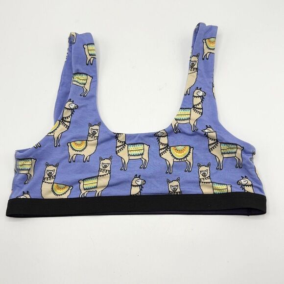 MeUndies Llama Print Purple U-Back Modal Cotton Bra - Women’s US M - Picture 1 of 7